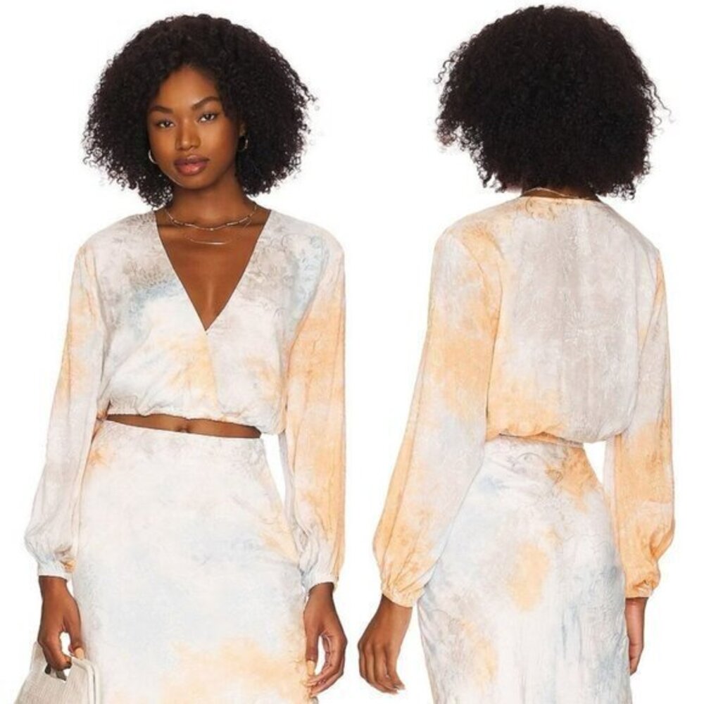 House of Harlow 1960 xREVOLVE Joelle Blouse in Orange Tie Dye Multi